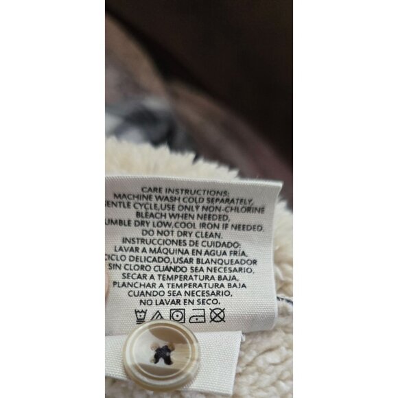 Sage Collective Plaid Sherpa-Lined Flannel Jacket boho cottagecore soft warm - Picture 8 of 9